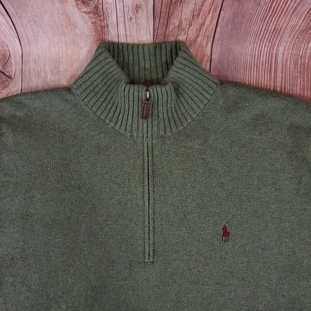 Vintage Polo by Ralph Lauren Mens XXL 1/4 Zip Pullover Sweater Mock Neck Pony - Picture 5 of 15